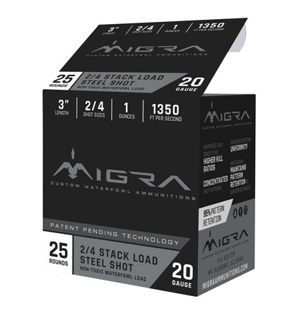 20 Guage 3 Inch Steel Shot -Staxd Load 2-4 SHOT 1 Ounces 25 rounds