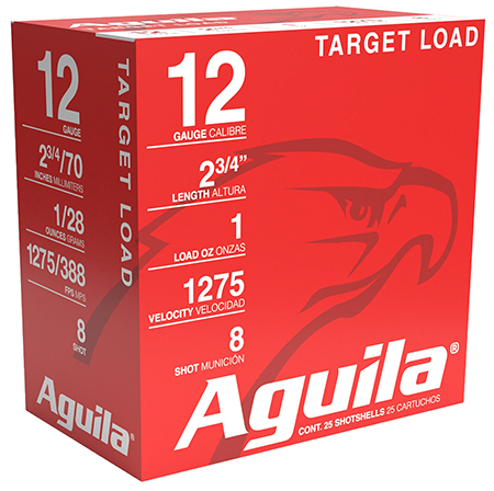 Aguila 12ga Target 2-3/4 1oz 1275fps #8 25/RD