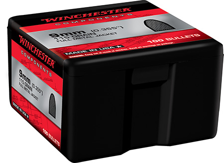 BULLETS 9MM LUGER 115GR FMJ FLAT BASE 100 COUNT