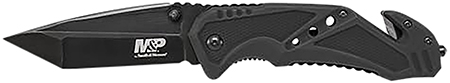 Smith & Wesson Knives SWMP11BCP M&P 3.80" Folding Tanto Plain Black Stainl-img-1