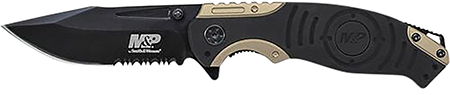 Smith & Wesson Knives SWP13BSCP M&P 3.50" Folding Drop Point Part Serrated-img-1