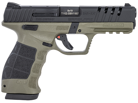 Sar USA SAR9XRDODBL SAR9X 9mm Luger 4.40" 17+1, 19+1 (2) OD Green Cerakote-img-0