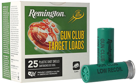 REMINGTON GUN CLUB TARGET LOAD 12GA 2-3/4IN 2-1/2DRAM 1-1/8OZ 8 AMMO 25RD