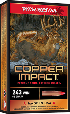 WINCHESTER COPPER IMPACT 243WIN 85G LD FRE 20RD BX 200RD CASE