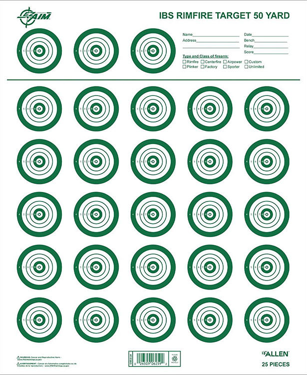 ALLEN 15582   IBS RIMFIRE TARGET  25 PK