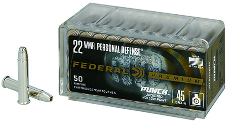 FEDERAL 22 MAG PUNCH 45GR JHP "PERSONAL DEFENSE" 50 RD/BX 60 BX/CS
