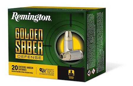 REMINGTON 9MM LUGER 147GR BJHP GOLDEN SABER DEFENSE 20 RD/BX 25 BX/CS