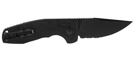 ~SOG-Tac BL/PS 3" Drop Point D2 Black Scales Auto