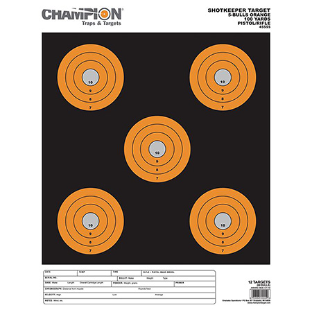 CHAMP 45555      5 BULLSEYE BRGHT ORN LG 12PK