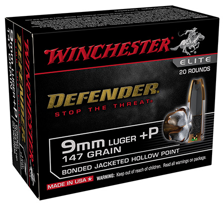 ~9MM LUGER ~P DEFENDER BONDED JHP 147 GR DEFENDER RD/Box 20-RD/CASE 200-BX/CASE 10 CASE PER PALLET 288