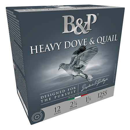 B&P Dove & Quail G 12 ga. 2 3/4in 1 1/8oz-8 shot 1255fps 25 rds/box ammo