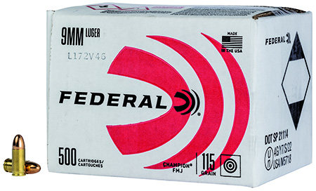 FED C9115A500      9MM 115 FMJ BULK          500/1