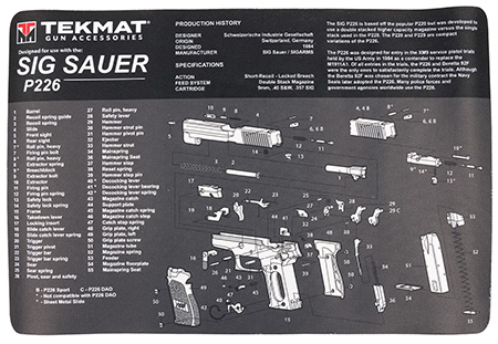 TEKMAT PISTOL MAT SIG P226 BLK