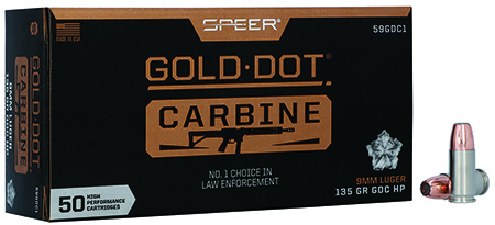 SPEER 59GDC1  GOLD DOT   9MM   135 HP CAR    50/20