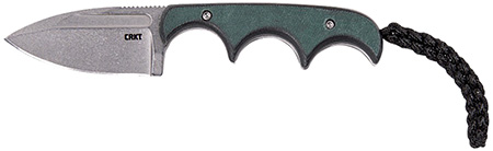 CRKT MINIMALIST 2.1" PLAIN SPEAR BLADE GRN MICARTA CRKT Minimalist Fixed 2.1" 8Cr13Mov Plain Spear Stonewash Blade Green Micarta