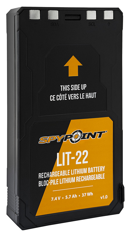 Spypoint 05549 LIT-22 Rechargeable Lithium Battery Pack Black 7.4 Volts-img-1