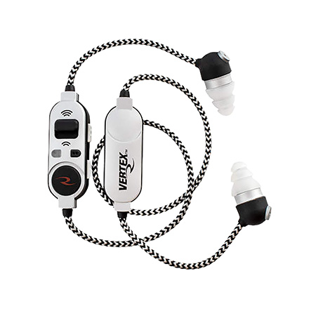 RADIANS VERTEX CORDED ELECTRONIC  EARBUDS WITH BLUETOOTH SILVER/BLK ( 4 PER BOX )