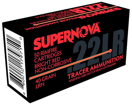 SUPERNOVA  AMMUNITION AMO 22LR 40GR LRN RED TRACER 50RD ( 100 BOXES PER CASE )