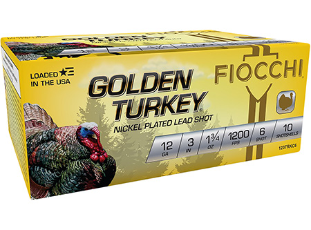 GOLDEN TURKEY 12 Gauge 3" 1 3/4oz Nickel Plated #6 SHOT 1200 FPS 10RD