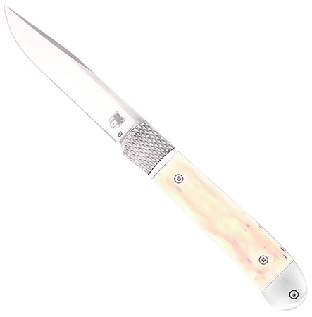 Trapper Hidden Release 3.125" White D2 Steel Hidden Bolster Release White Bone Scales