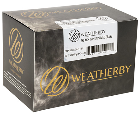 Weatherby BRASS280ACT50 Unprimed Cases 280 ACKLEY Rifle Brass/ 50 Per Box-img-1