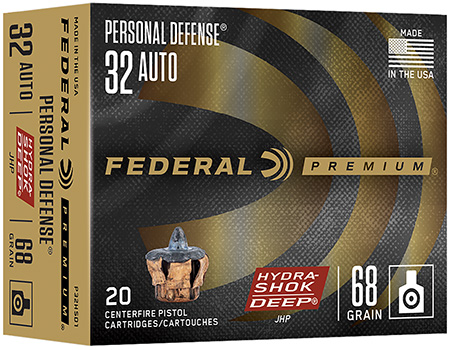 FED HYDRA SHOK 32ACP 68GR JHP 20/200