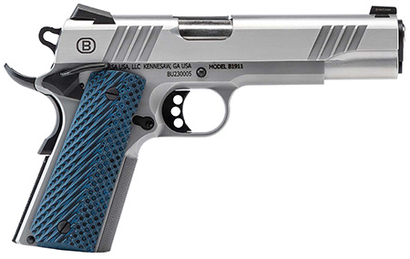 BERSA B1911 HGA 45 AUTO 5IN BBL BRUSHED STAINLESS NS AMBI 8RD VZ GRIPS