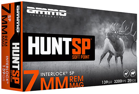 AMMOINC 7MM139SPA20     HUNT SP   7MM 139GR  20/10
