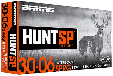 AMMOINC 3006165SPA20    HUNT SP  3006 165GR  20/10