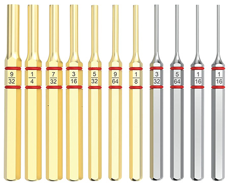 ACCU-PUNCH STANDARD BRASS AND STEEL PIN PUNCH SET
