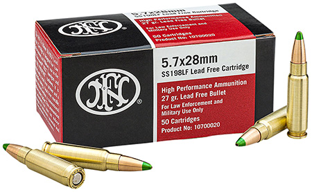 dFN SS198LF 5.7X28 27GR LF JHP 50RD BOX 2000RD CASE