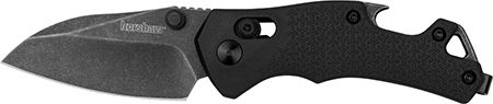 KERSHAW CRAZE PLAIN/BLACKWASH DURALOCK, 8CR13MOV STEEL BLACK OXIDE BLACKWASH FINISH