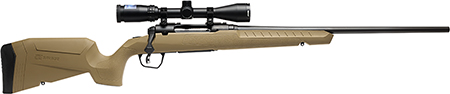SAVAGE AXIS 2 XP 30-06 SPFLD 22" BARREL FDE STOCK SAVAGE AXIS 2 XP 30-06 SPFLD 22" MATTE BARREL FDE STOCK With mounted scope