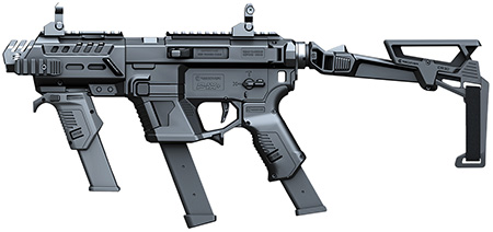 RECOVER TACTICAL PIX+ PG9 FRONT GUARD MG9 SR20 FOLDING BRACE+CR20 BLACK