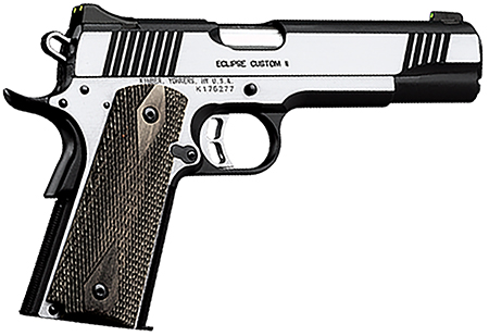 Eclipse Custom II 10mm, 5", Two-Tone Pistol, Tritium Night Sights, 8rd Magazine, Laminated Gray/Black Grips, Black Pistol with Stainless Sides