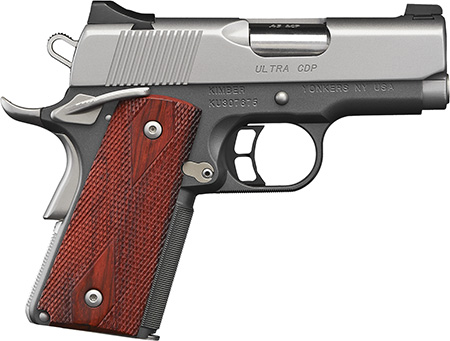 Ultra CDP .45ACP, 3", Gray Two-Tone, Pistol, Tritium Night Sights, 7rd Magazine, Charcoal Gray Frame, Satin Stainless Slide, Rosewood Grips
