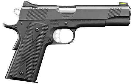 Custom II GFO 10mm, 5", Black Pistol, Green Fiber Optic Front; White Dot Rear Sights,  Black Rubber Grips 1x8rd Mag