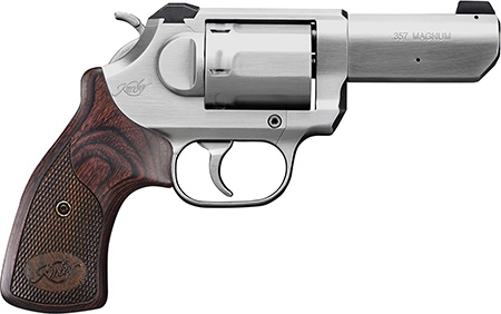 K6s .357Mag, 3", Stainless Double/Single Action, Revolver, White Dot Sights, Rosewood Grip