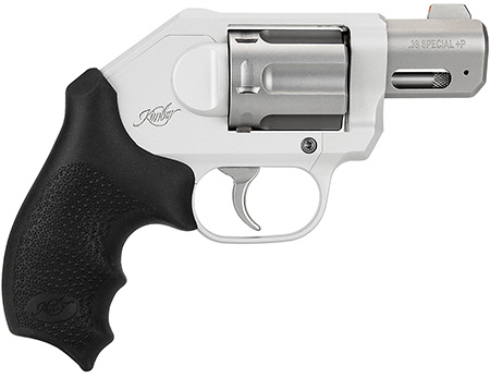 Kimber K6xs 38SPL + P 2" Silver KimPro II 6rd Fixed Rear Sight & Front Sight with High Contrast Orange Dot; No Stack Double Action Trigger; Hogue Rubber Cobblestone Grips; "XS" - Extra Small Frame 6rd Capacity