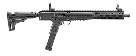 LC Carbine 10mm Auto 16.25" Threaded Black Adjustable Folding Stock, Ruger Rapid Deploy Folding Sights & Ambi Controls; Right & Left Hand Bolt Release; Octagonal Handguard; Reversible Mag Release; Compatible with most off the shelf Glock pattern 10mm Auto Mags; 1 Mag