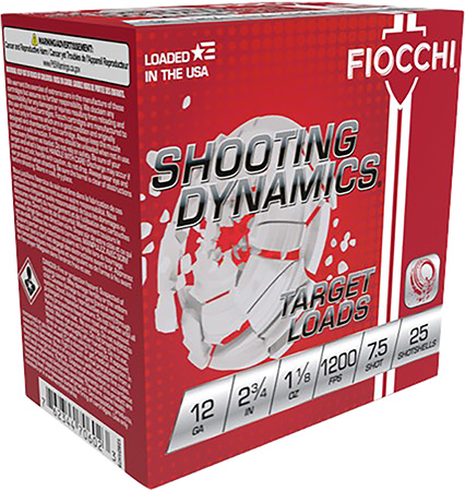 FIOCCHI SHOOTING DYNAMICS AMO 12GA 2.75 IN 1 1/8 OZ #7.5 1200FPS 25-RD (10 BOXES PER CASE)