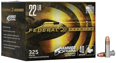 FEDERAL 22LR 40GR HAMMERDOWN COPPER PLATED LEAD HP AMMO 325RD