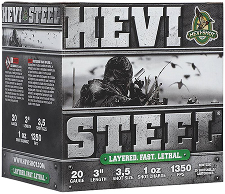HEVI-STEEL 20GA 3IN 1OZ #3 & #5 STACK AMMO 25RD