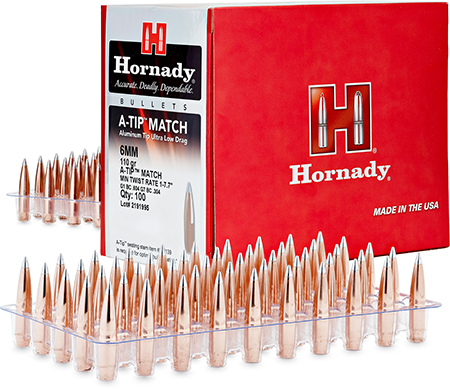 A-TIP MATCH 6MM (0.243') ALUMINUM TIP RIFLE BULLETS
