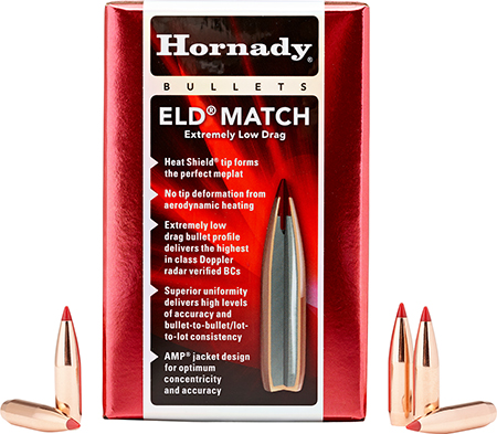 ELD® MATCH 6.5MM (0.264'') POLYMER TIPPED BOATTAIL RIFLE BULLETS