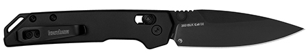 KERSHAW MINI IRIDIUM 3" BLK D2 STEEL, SPEARPOINT BLADE, BLACK OXIDE COATING