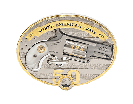 North American Arms 50th anniversary Belt Buckle 22LR