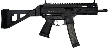GRAND POWER STRIBOG SP9A3 9MM 8" SBT BRACE BLK Roller-Delayed Blowback System, 9MM ? 8" Barrel (Threaded 9/16x24) SBT Brace, Alloy Upper, Polymer Lower ? Black, 3x 30rd GP Mags Molded hard carrying case