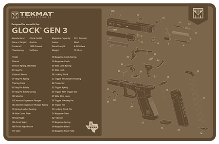 TEKMAT TEK-R17-GLOCK-G3FDE   17X11 GLK GEN3 FDE