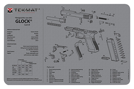 TEKMAT TEK-R17-GLOCK-G4-GY   17X11 GLK GEN4 GRY